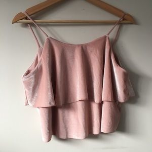 Blush Pink Velour Crop Top